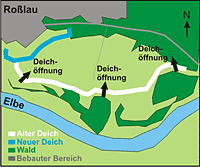 Grafik: Deichrückverlegung an der Elbe bei Roßlau