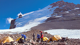 Camp of the DAV Summit Club on the eastern side of the Aconcagua.