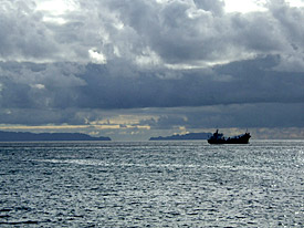 Trawler in front of Madeira