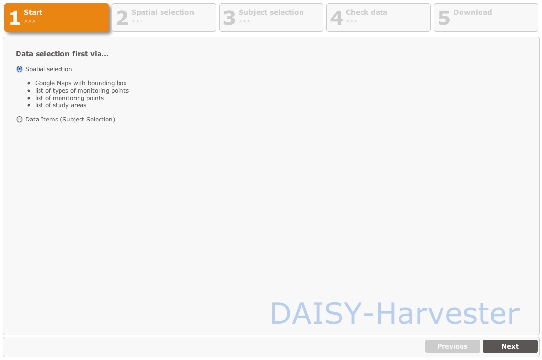 Start-screen of DAISY-Harvester