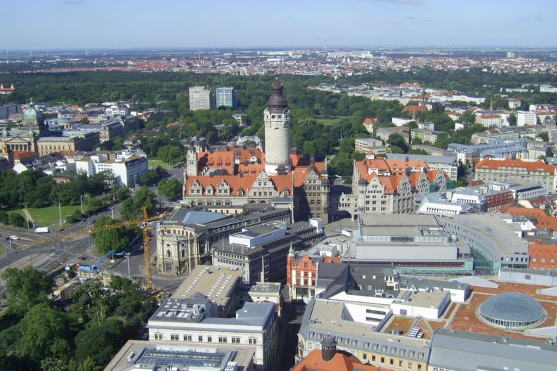 Arial view on Leipzig's city centre