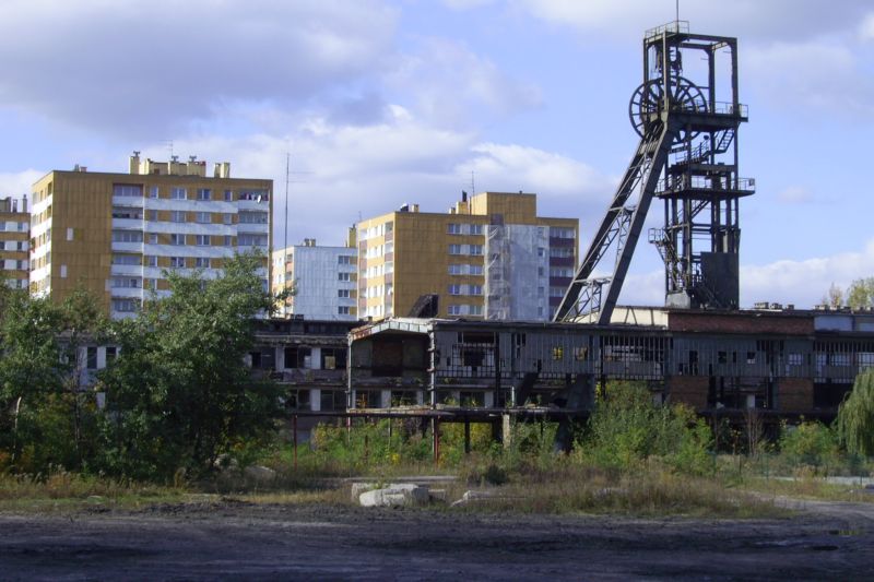 After-mining brownfield site in Sosnowiec