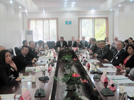 The delegation visiting Hubei Environmental Protection Bureau on 20 October, 2015