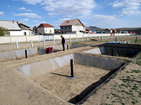 Die Forschungsanlage zur Abwasserreinigung und Holzproduktion im mongolischen Frühling