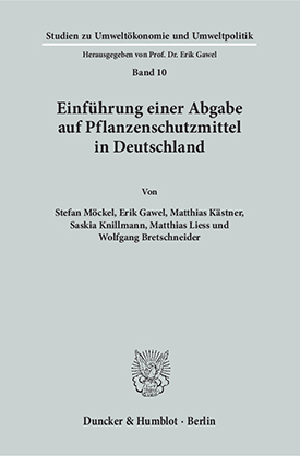 Einführung einer Abgabe auf Pflanzenschutzmittel in Deutschland, Berlin: Duncker & Humblot 2015, ISBN 978-3-428-14800-4