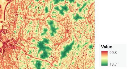 Map of the cost surface Map of the cost surface