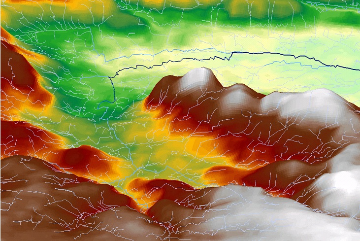 Flow path network of Lviv, Ukraine