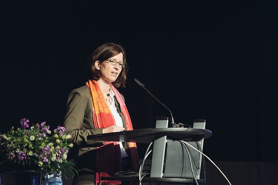 Prof. Aletta Bonn hielt einen Vortrag auf der Konferenz (Foto: F. Pappert).