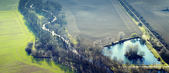 Arial view on the river Selke in the Harz mountains. Photo: André Künzelmann/UFZ