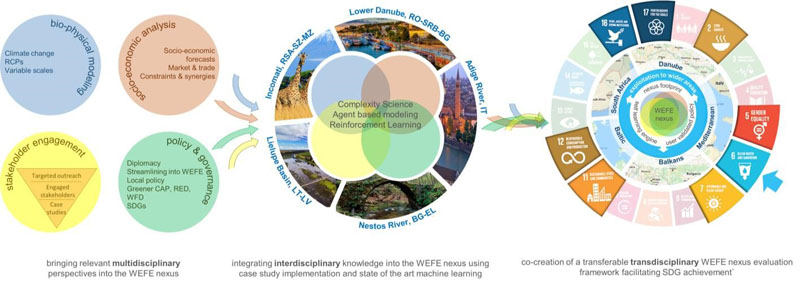 Scheme of the project and its multi-, inter- and transdisciplinarity