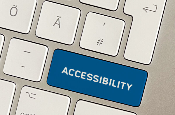Keyboard with Accessibility writing on the Shift key, Photo: Sebastian Wiedling/UFZ