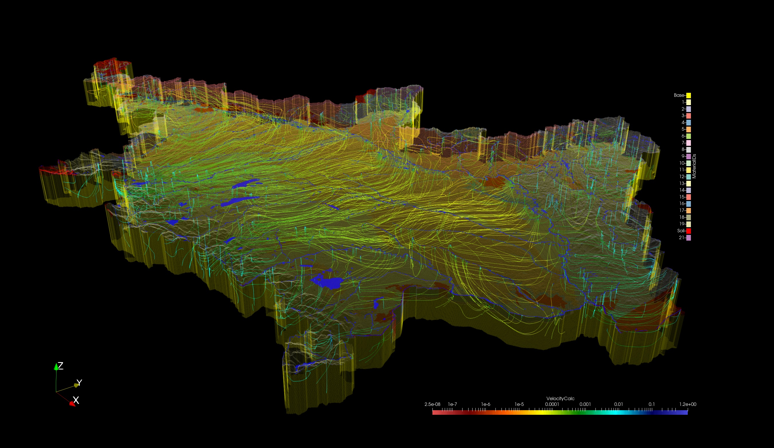 3D Flowline model for parts of the Danube Basin