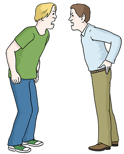 Zwei Männer streiten
