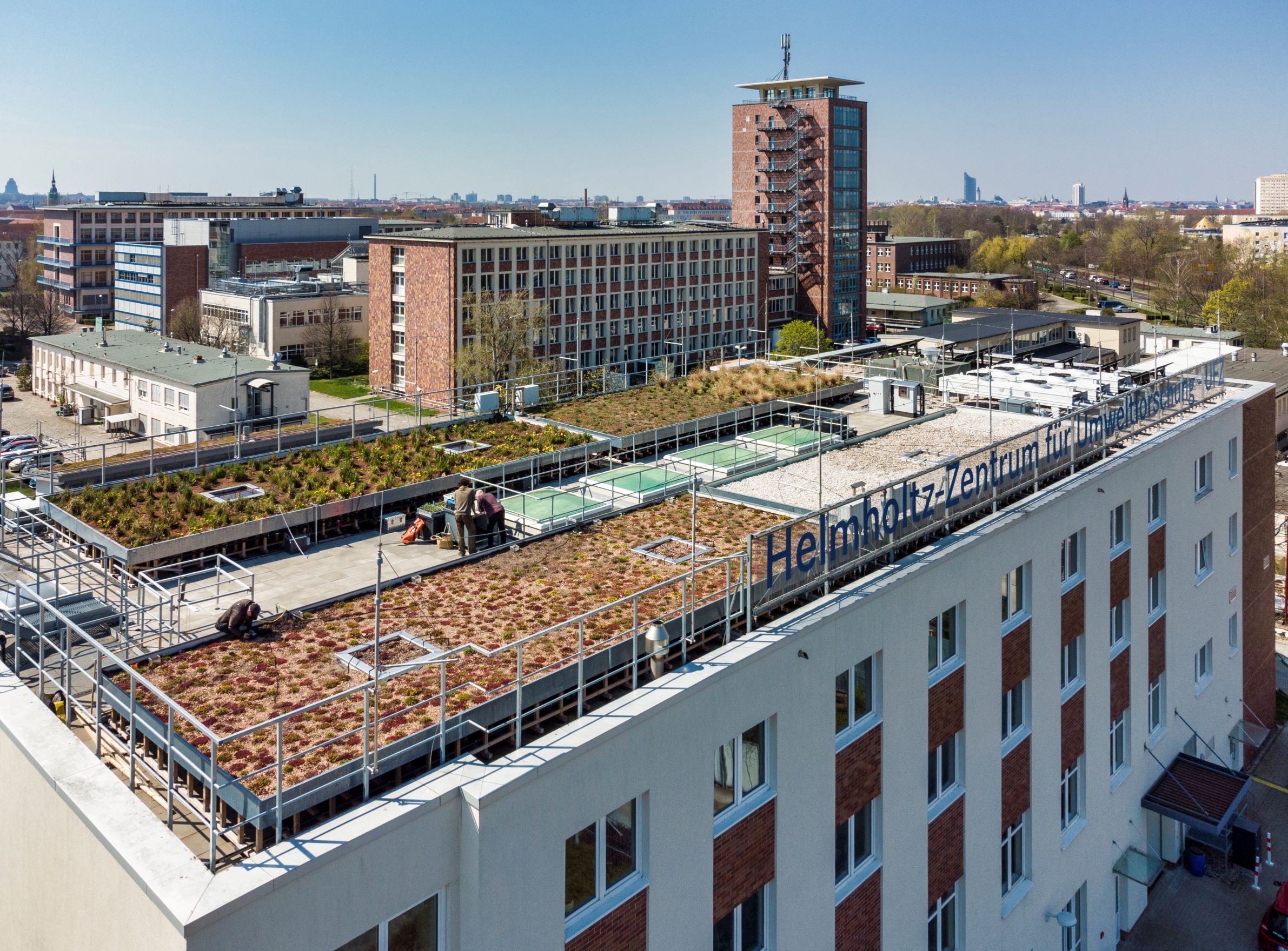 Foto vom Forschungsgründach, UFZ