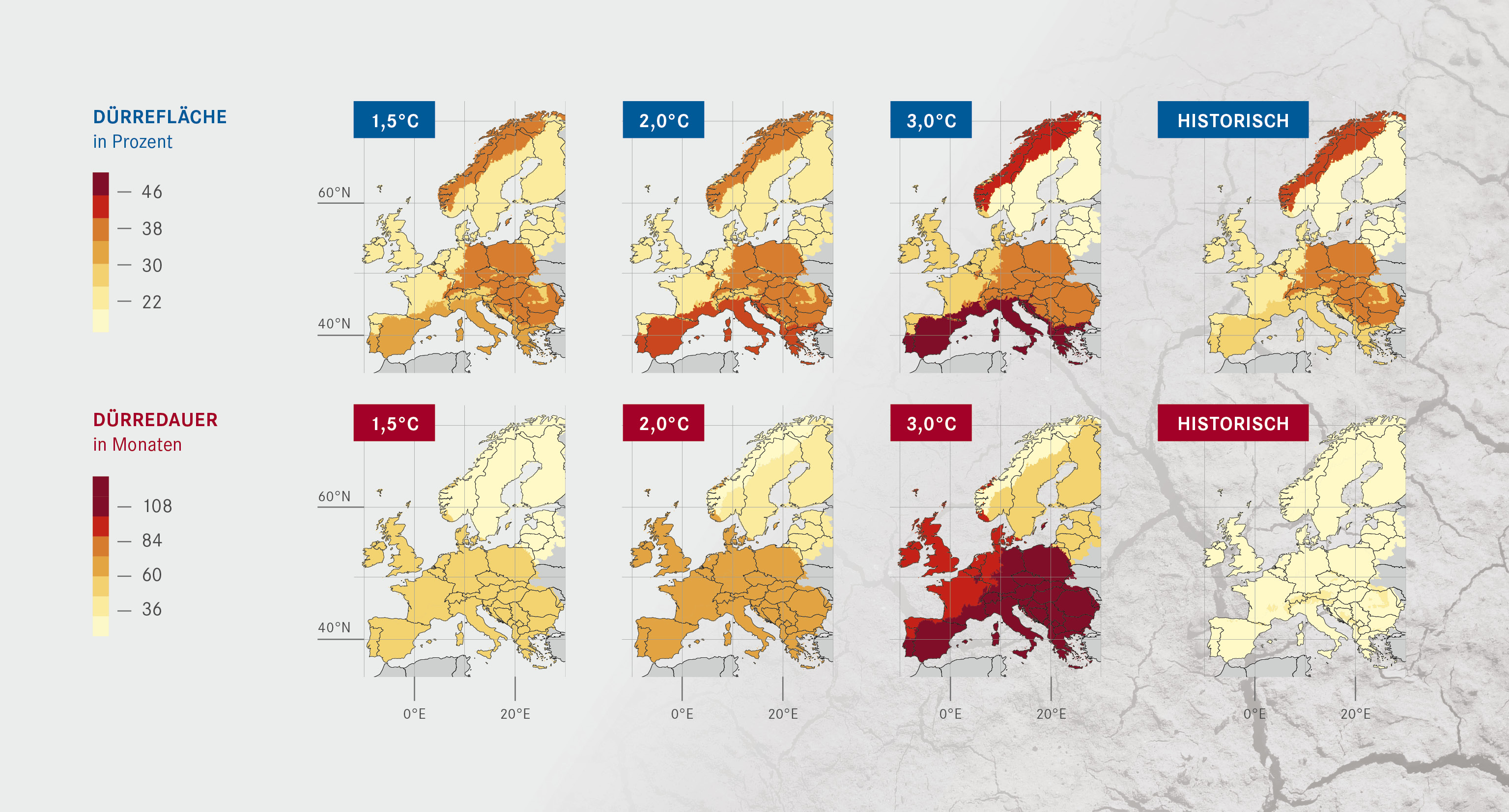 Karten Dürren in Europa 2018