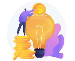 Guy putting money into a light bulb; ©vectorjuice/freepik