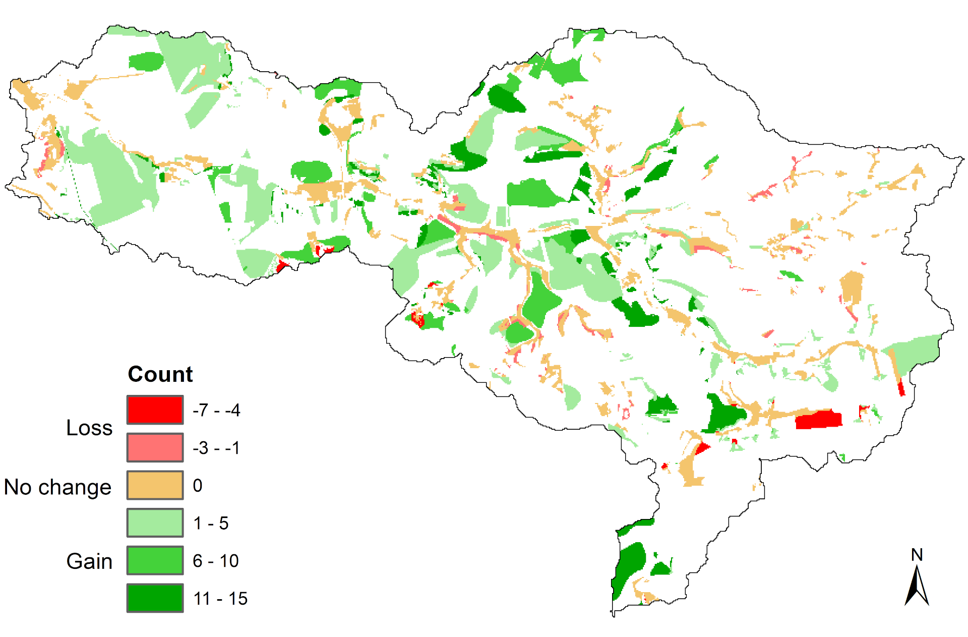 Gain and loss of intensive grassland patches