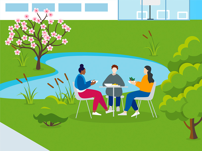 Ausschnitt Illustration Campus