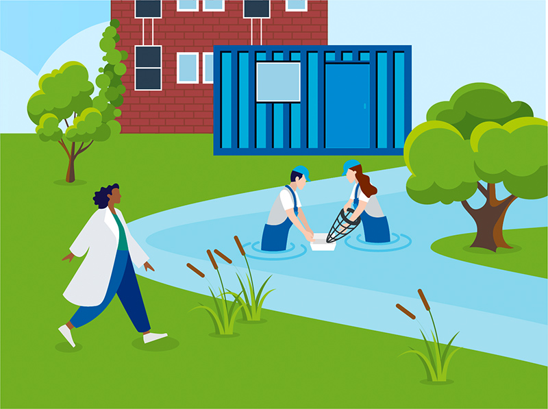 Ausschnitt Illustration Forschung mit Impact