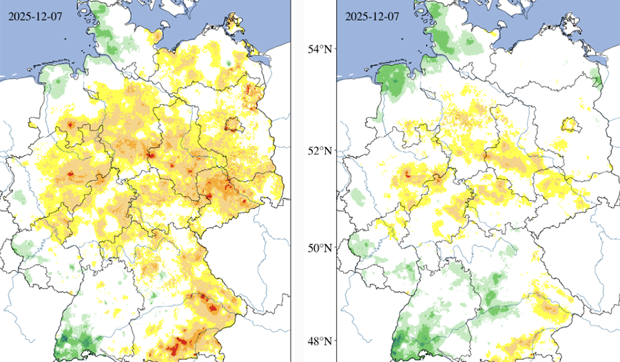 Ausschnitt D&uuml;rremonitor_Hintergrundkarte: BKG. Quelle: webapp.ufz.de/wis-d