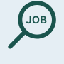 Hellblauer Hintergrund mit Lupen-Icon und Text "Job" in gr&uuml;n