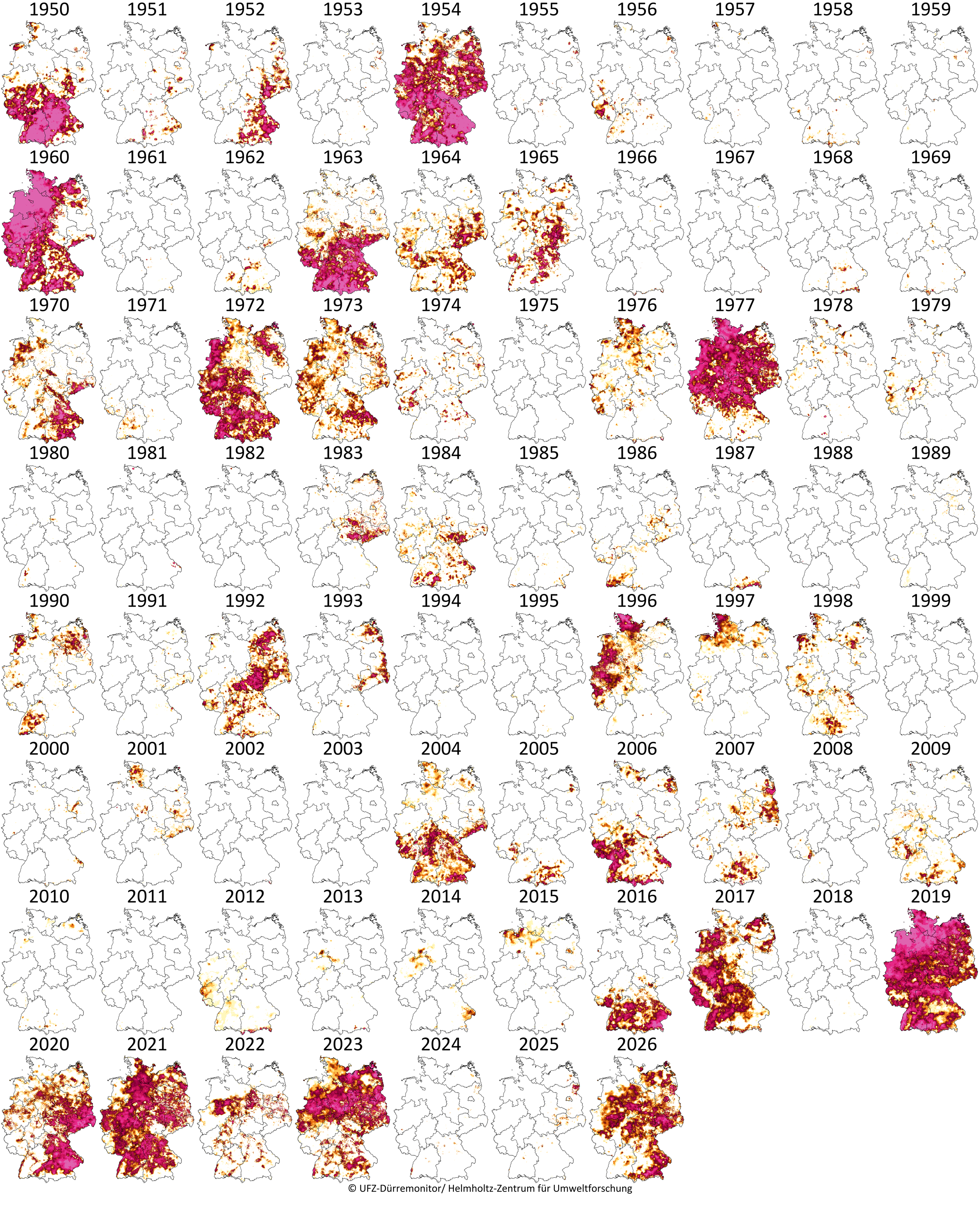 D&uuml;rreintensit&auml;t f&uuml;r den Gesamtboden in den meteorologischen Sommermonaten Juni bis August