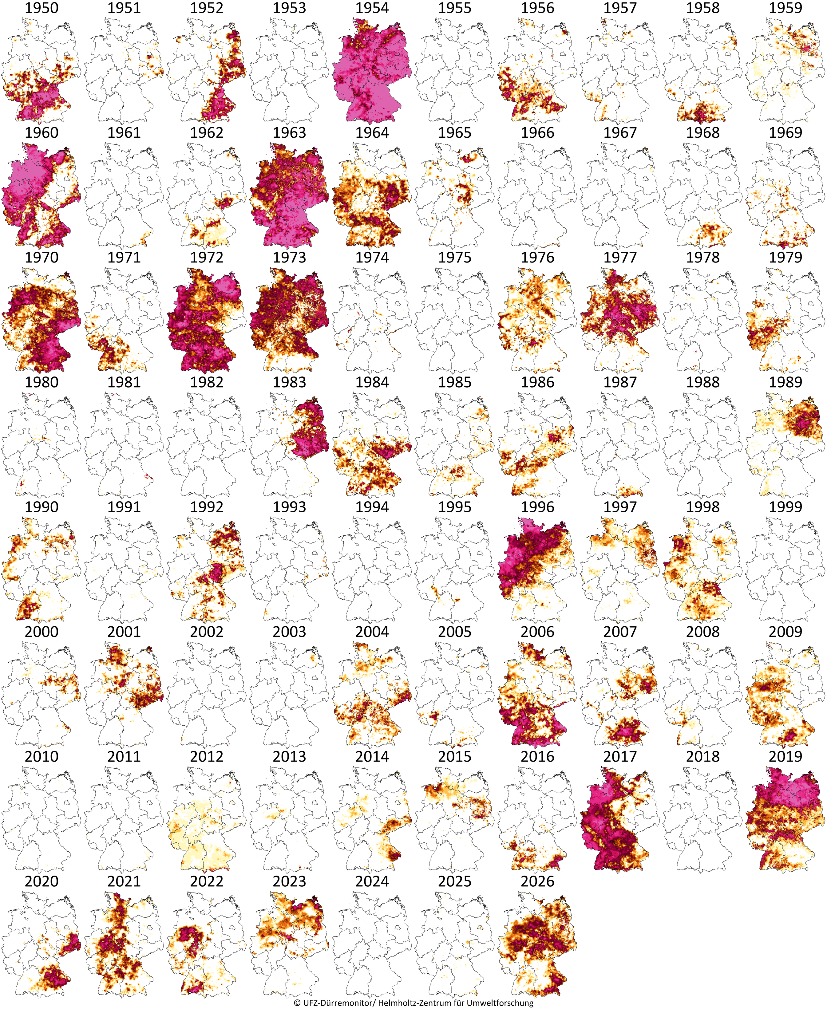 D&uuml;rreintensit&auml;t f&uuml;r den Oberboden in den meteorologischen Sommermonaten Juni bis August