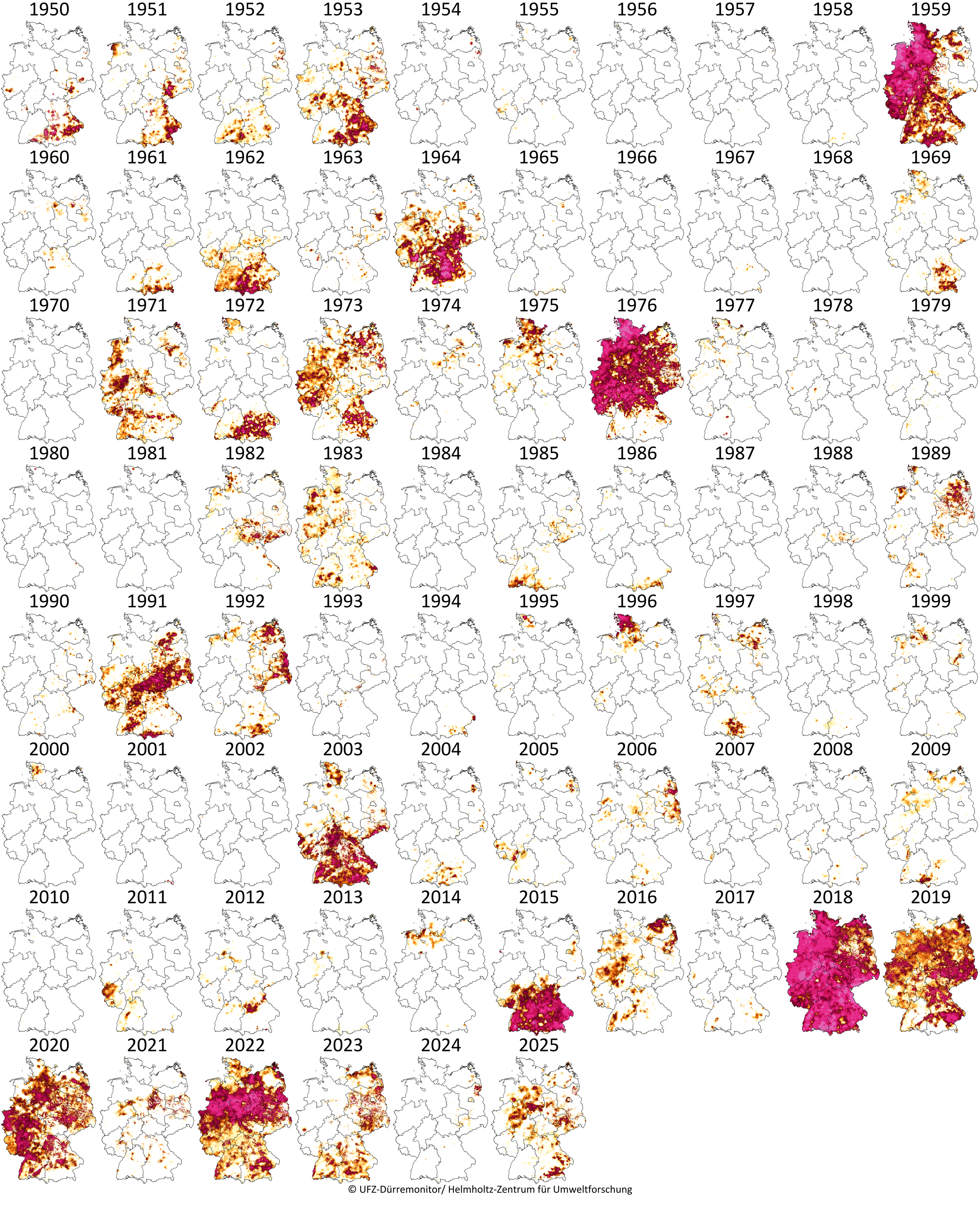 D&uuml;rreintensit&auml;t f&uuml;r den Gesamtboden in den meteorologischen Sommermonaten Juni bis August