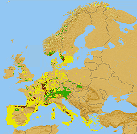 Distribution of the butterfly - scenario 2080