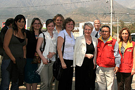 Die Bundesministerin für Forschung und Bildung Annette Schavan besuchte am 9.. März 2009 Wissenschaftler und Doktoranden der Helmholtz-Initiative Risk Habitat Megacity