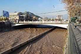 Río Mapocho in Santiago de Chile.