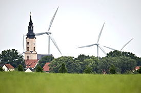 Windkraftanlagen in der Nähe von Siedlungen