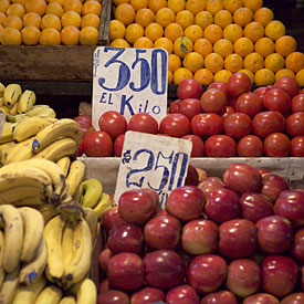 Fruits on a market stand