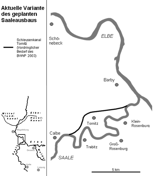 Aktuelle Variante des Saaleausbaus