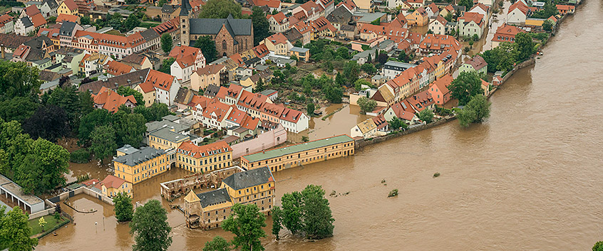 Klimaforschung am UFZ. Hochwasser 2013 in Grimma. Foto: André Künzelmann/UFZ