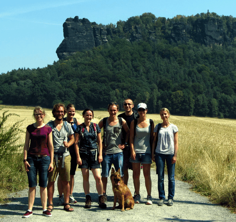 Group in fronf of Lilienstein  (Saxon Switzerland)