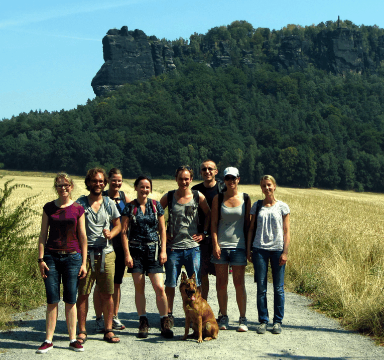 Group in fronf of Lilienstein (Saxon Switzerland) Group in fronf of Lilienstein (Saxon Switzerland)