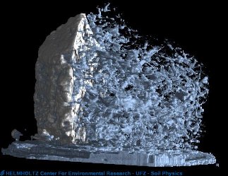 ... and 3D reconstruction of the intra-aggregate pore space - the living space of Microorganisms (resolution 0.02 mm/voxel)