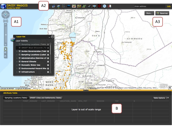 Start-screen of WebGIS Start-screen of WebGIS