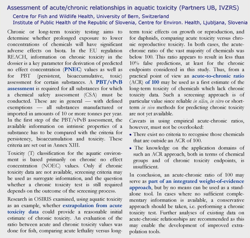 Assement acute chronic relationships