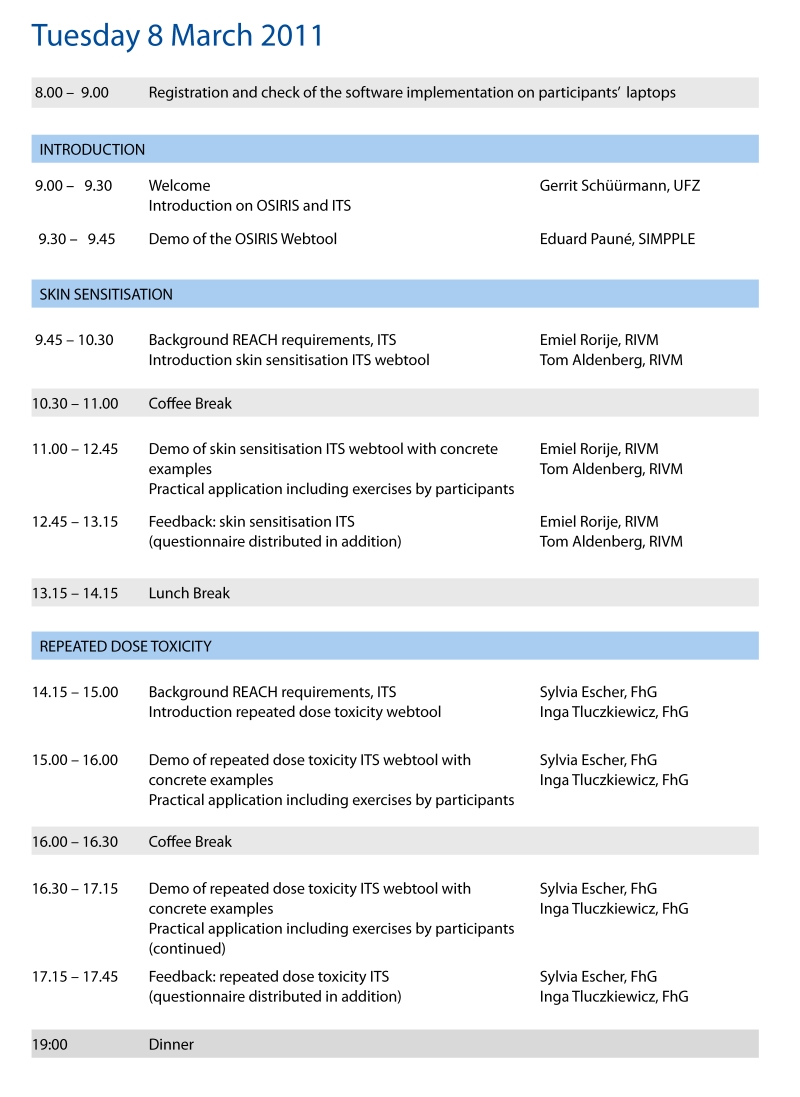 OSIRIS ITS Stakeholder Workshop programme 1 OSIRIS ITS Stakeholder Workshop programme 1
