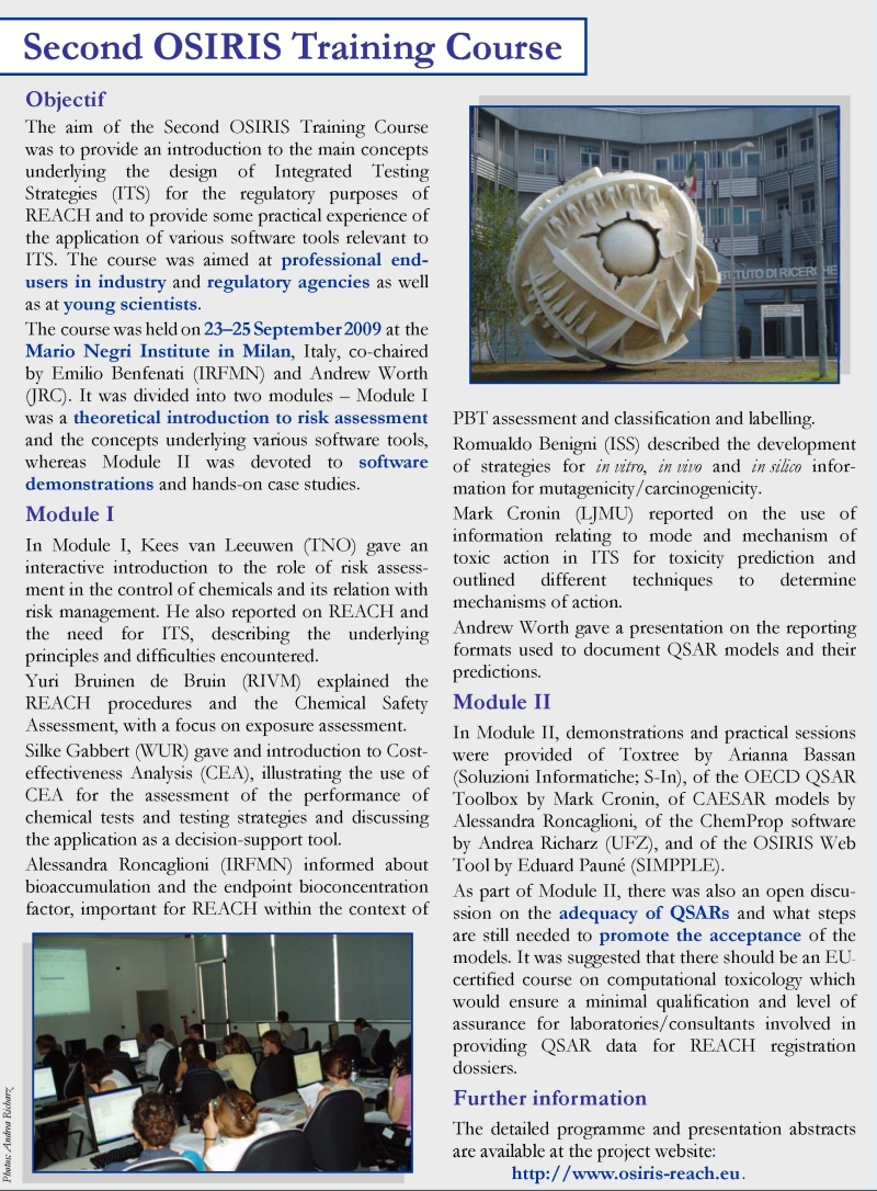 2nd OSIRIS Training Course 2nd OSIRIS Training Course