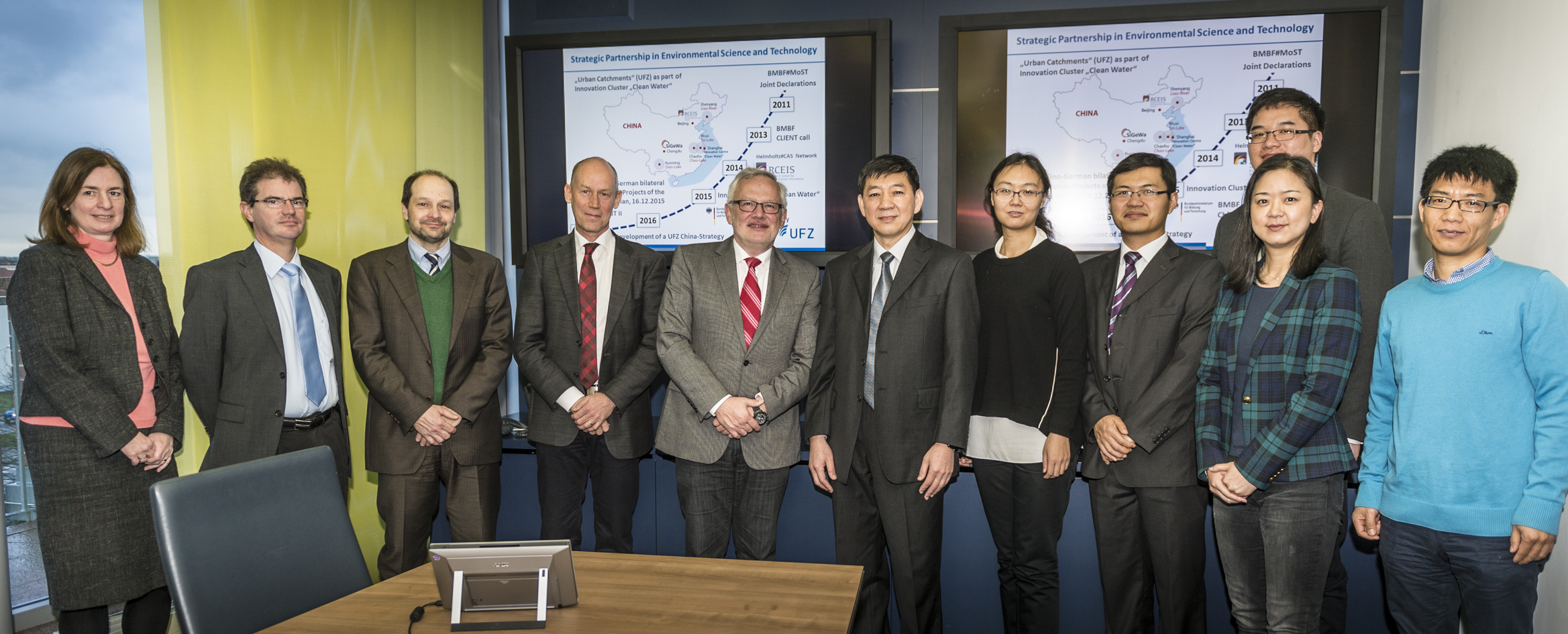 Delegation visit of the Ministry of Science and Technology (Mr. YANG, Deputy General Director) to discuss strategic cooperation between China and Germany in environmental science and technology, Leipzig, 13.01.2016