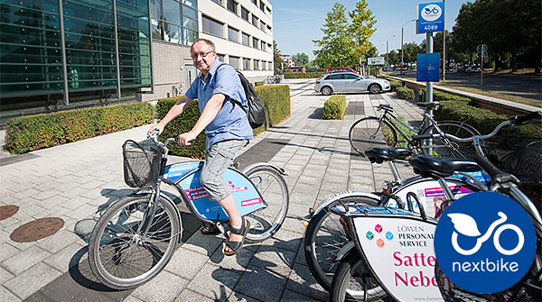 nextbike Station vor dem Leipziger KUBUS. Foto: Sebastian Wiedling/UFZ