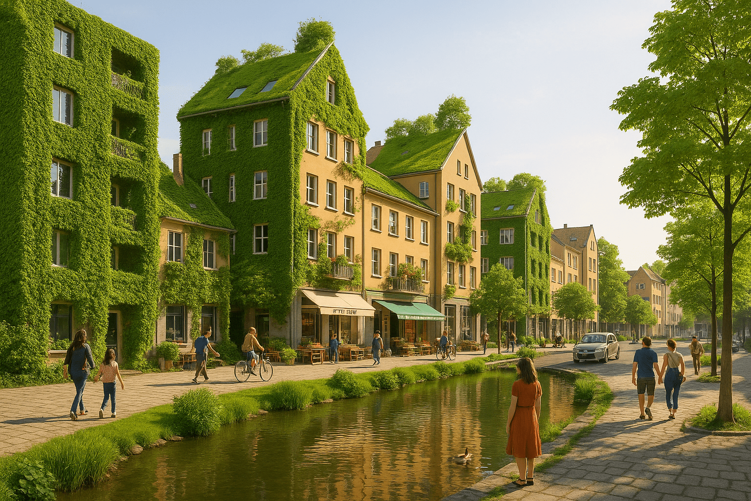 Blau-grüne Stadt