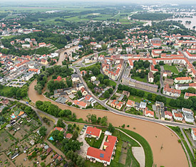 Luftbild: Eilenburg an der Mulde, Sachsen, Hochwasser 2013 Luftbild: Eilenburg an der Mulde, Sachsen, Hochwasser 2013