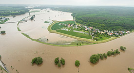 Erlln at the river Mulde in Saxony, Flood 2013