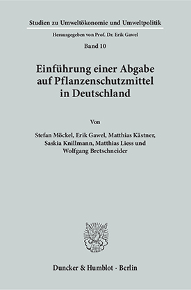 Einführung einer Abgabe auf Pflanzenschutzmittel in Deutschland Einführung einer Abgabe auf Pflanzenschutzmittel in Deutschland, Berlin: Duncker & Humblot 2015, ISBN 978-3-428-14800-4