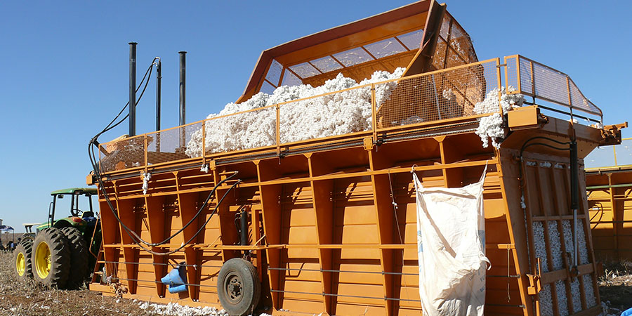 Products from natural resources. Harvest of cotton in Brazil Photo: S. Hohnwald