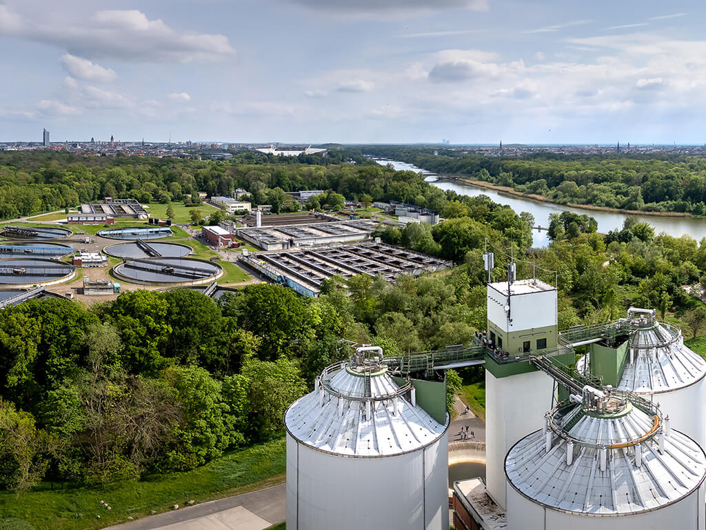 Wastewater treatment plant in Rosental, Leipzig / ©Leipziger Gruppe